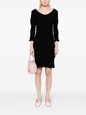 Pletené šaty Chanel Pre-owned černé