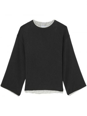 Памучен пуловер Hed Mayner черно