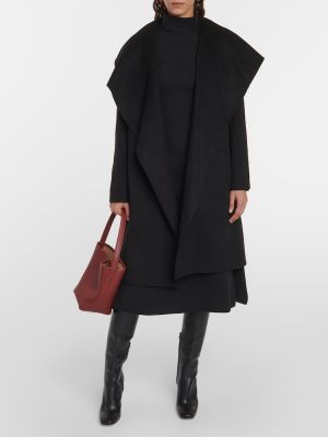 Μάλλινο παλτό κασμίρ Joseph μαύρο