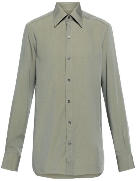 Košile z lyocellu Tom Ford zelená