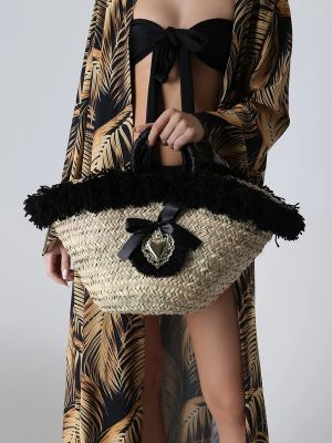 Плетеная пляжная сумка Emanuela Biffoli черная