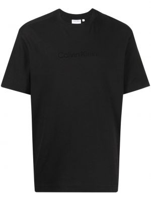 T-krekls ar izšuvumiem Calvin Klein melns