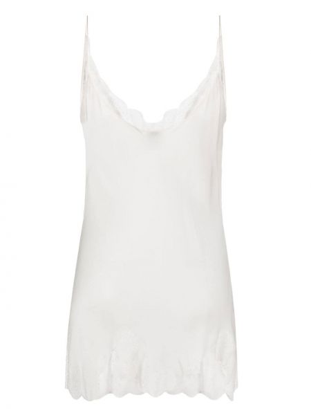 Nėriniuotas šilkinis suknele Carine Gilson balta