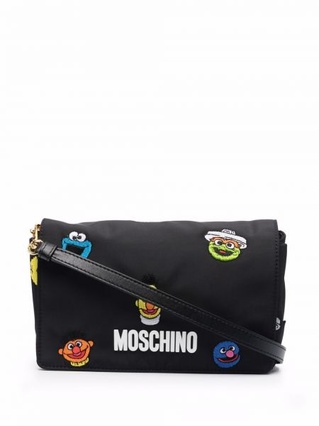 Bolsa con bordado Moschino negro