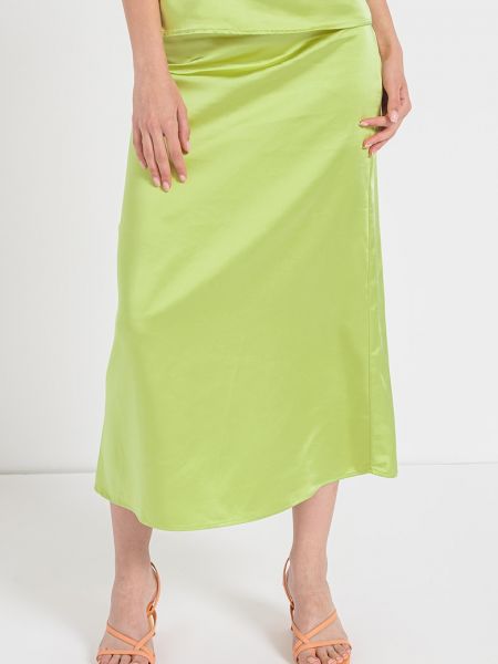 Атласная юбка Only зеленая