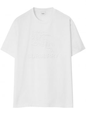 Жакардова памучна тениска Burberry бяло