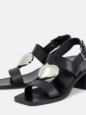 Kožené sandály Alaã¯a černé