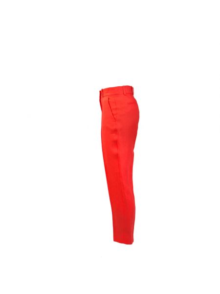 Pantalones ajustados de lino Loro Piana rojo