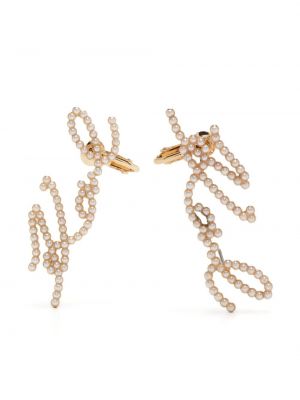 Fülbevaló gyöngyökkel Karl Lagerfeld aranyszínű