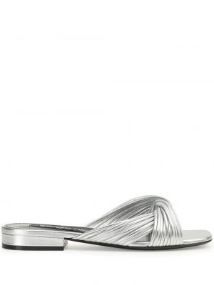 Sandale din piele Sergio Rossi argintiu