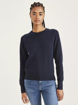Jersey de algodón de tela jersey de cuello redondo Dockers azul