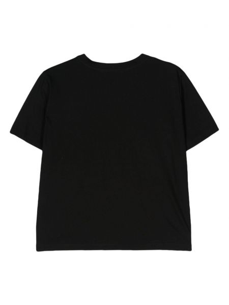 Koszulka bawełniana z kryształkami Parlor czarna