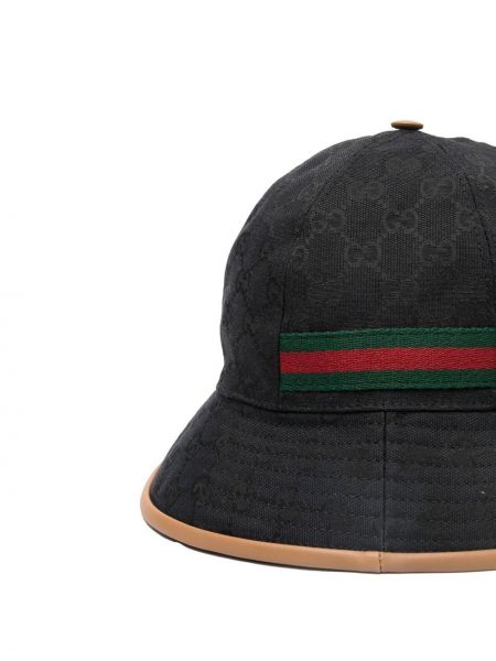 Haftowana czapka z daszkiem Gucci czarna