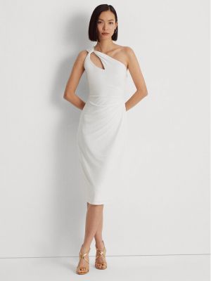 Коктейлна рокля skinny Lauren Ralph Lauren бяло