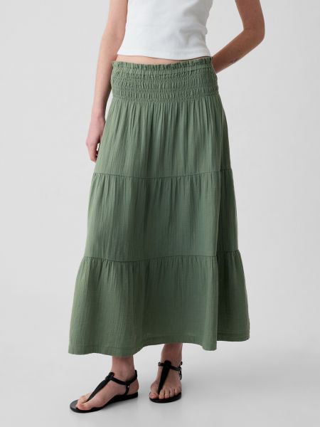 Mušelínové dlouhá sukně Gap zelené