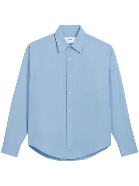 Βαμβακερό πουκάμισο Ami Paris μπλε