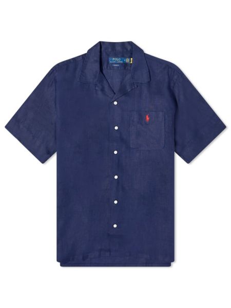 Льняная рубашка Polo Ralph Lauren синяя