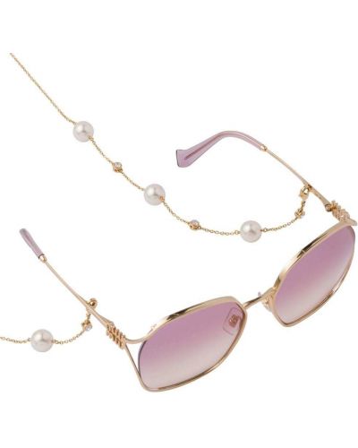 Sonnenbrille mit perlen Miu Miu Eyewear gold