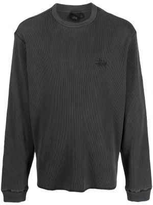 Sweatshirt mit print mit rundem ausschnitt Stüssy grau