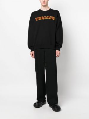 Sweatshirt mit stickerei aus baumwoll Versace schwarz