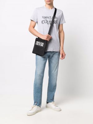 Camiseta con estampado Versace Jeans Couture gris
