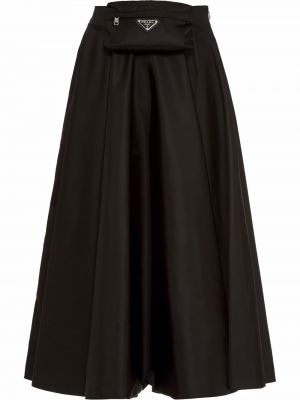 Falda midi con bolsillos Prada negro