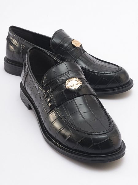 Pantofi loafer cu imagine Luvishoes negru