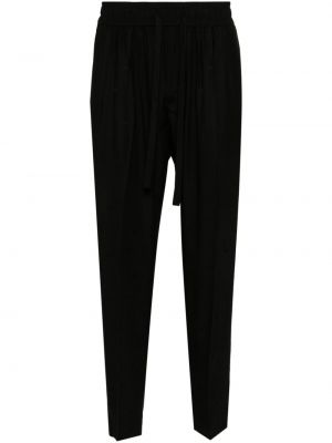Žakárové hedvábné kalhoty Dolce & Gabbana černé