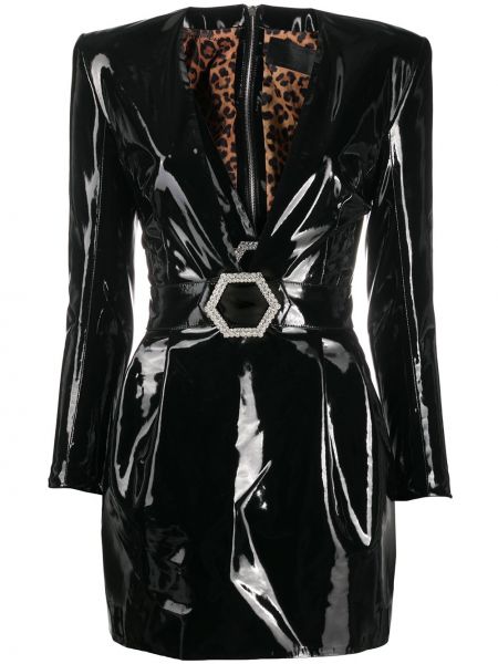 Sukienka mini z dekoltem w serek Philipp Plein czarna