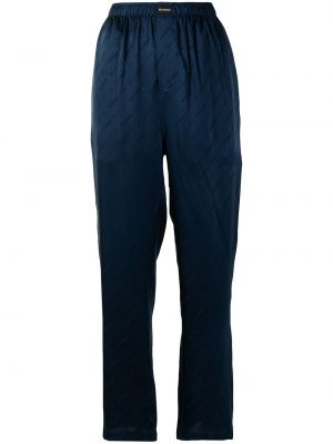 Pantalones rectos con estampado Balenciaga azul