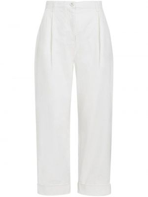 Pantaloni chino din bumbac cu model herringbone Etro alb
