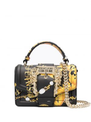 Leder shopper handtasche mit print Versace Jeans Couture