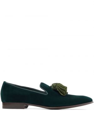 Pantofi loafer de catifea Jimmy Choo verde