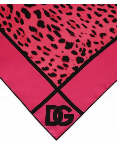 Pañuelo con estampado leopardo Dolce & Gabbana rosa