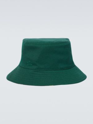 Oboustranný kostkovaný klobouk Burberry zelený