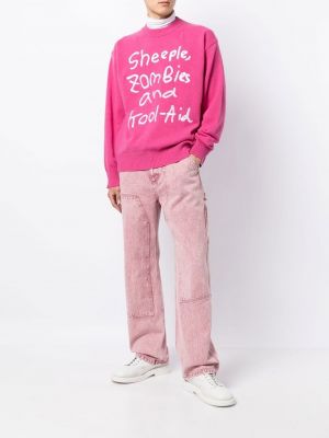 Džemperis ar izšuvumiem Sacai rozā