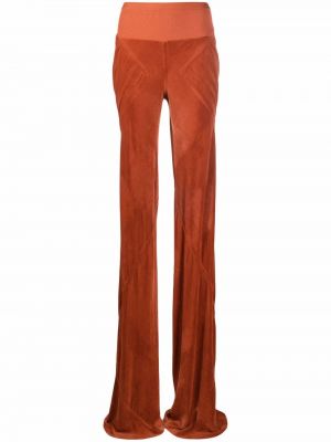 Žametne hlače iz rebrastega žameta Rick Owens oranžna