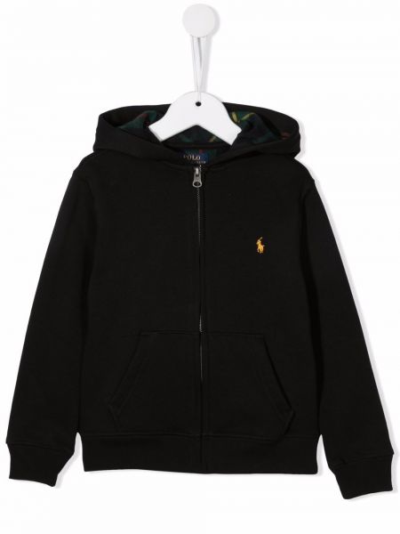 Hoodie för tjejer Ralph Lauren Kids svart