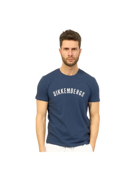 Koszulka bawełniana Bikkembergs niebieska