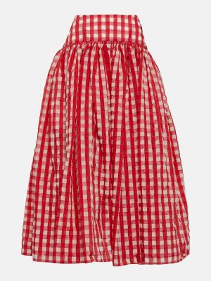 Długa spódnica z wysoką talią Alaã¯a czerwona