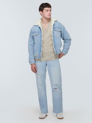 Giacca di jeans di pelliccia Erl blu