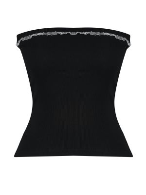 Bluză din bumbac tricotate împletită Trendyol negru