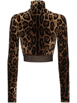 Bluză cu imagine cu model leopard Dolce & Gabbana