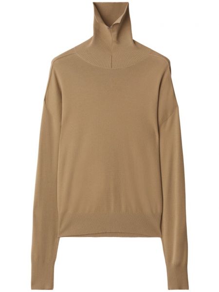 Pull col roulé en laine col roulé Burberry beige