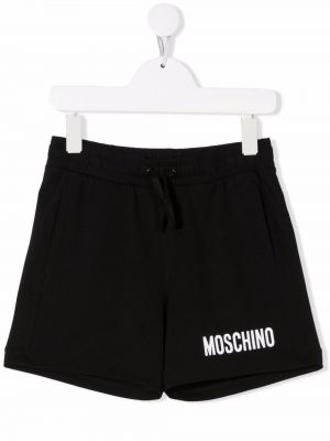 Trykt bomull shorts for jenter Moschino Kids svart