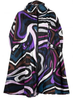 Asymmetrisk abstrakt trykk trykt trenchcoat Pucci