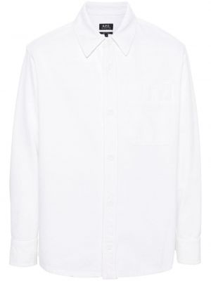 Βαμβακερό πουκάμισο με τσέπες A.p.c. λευκό
