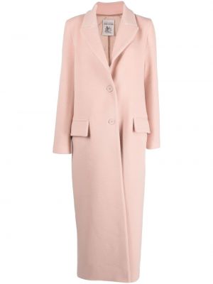 Vlnený kabát Semicouture ružová