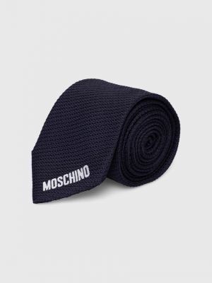 Синий шелковый галстук Moschino