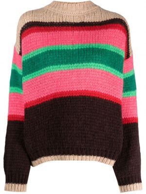 Пуловер с кръгло деколте Roberto Collina кафяво